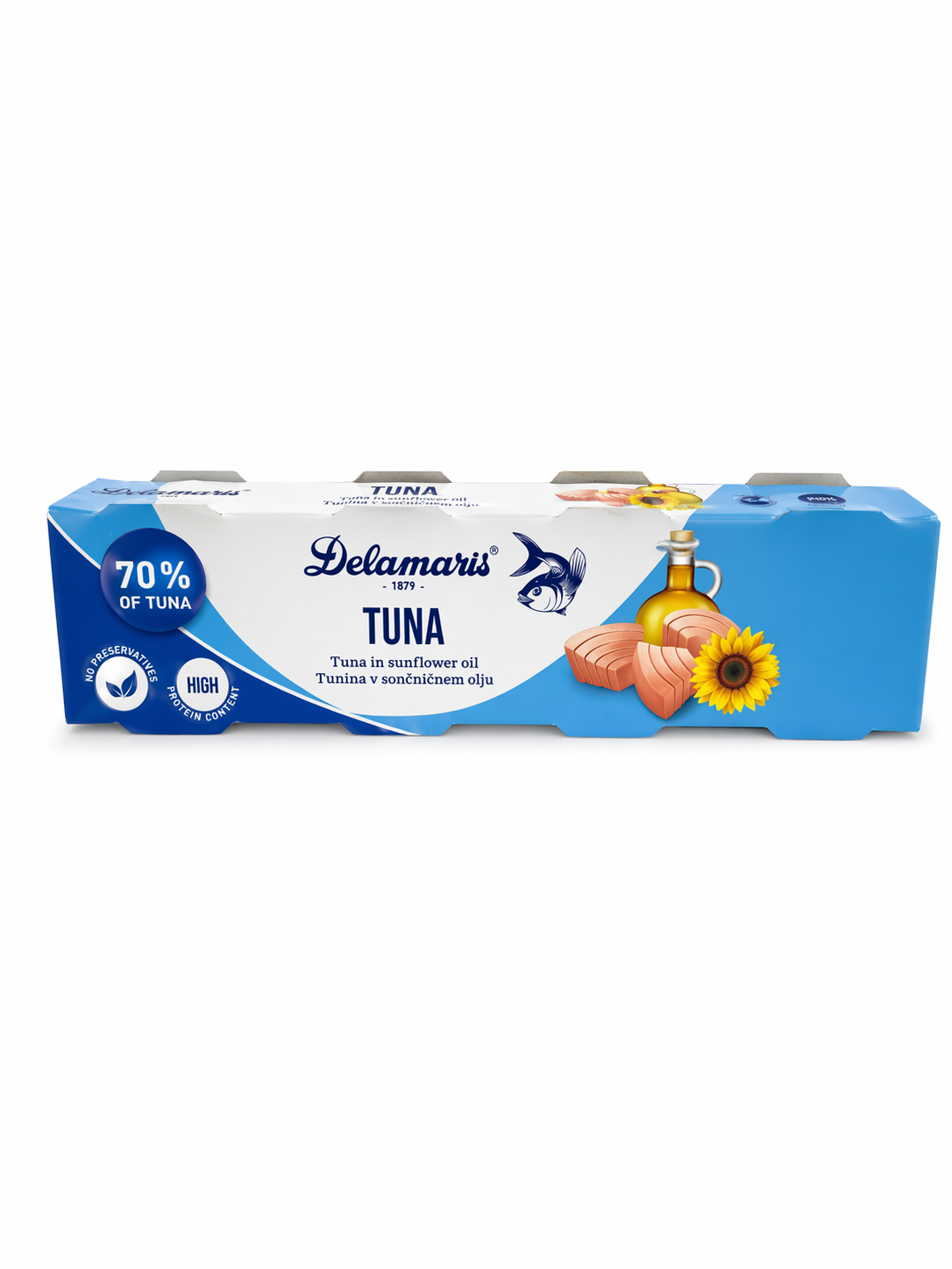 Delmaris Tuna in Sunflower Oil 4x80g Cans