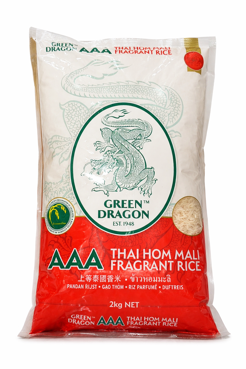 Green Dragon Thai Hom Mali Jasmine Rice 2kg