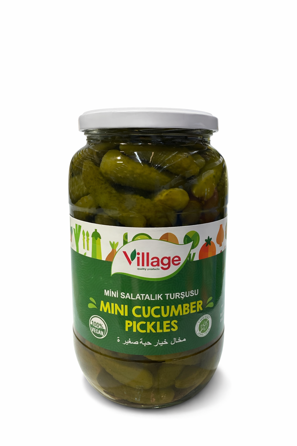 Village Mini Cucumber Pickles 1000g Glass Jar