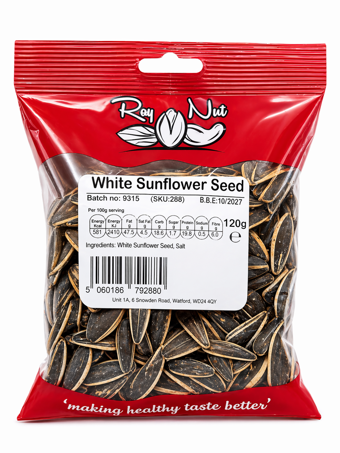 Roy Nut White Sunflower Seeds 120g Roasted Snack