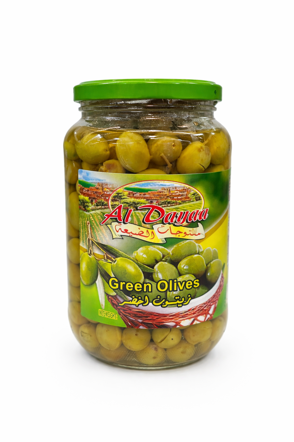 AL DAYYA Green Olives 1000g Jar – Premium Whole Olives