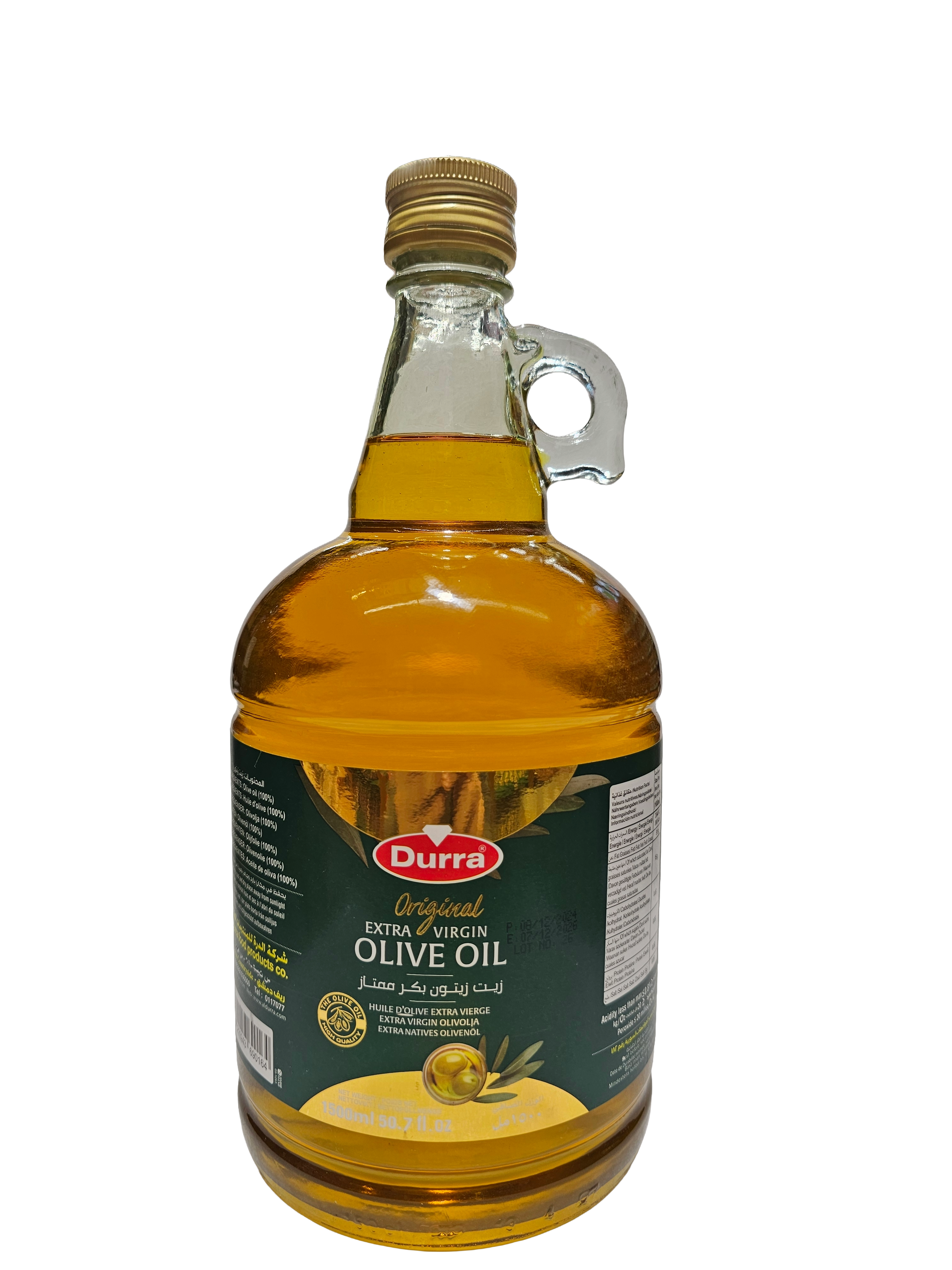 Durra Extra Virgin Olive Oil 1.5L (1500ml) Cold Pressed