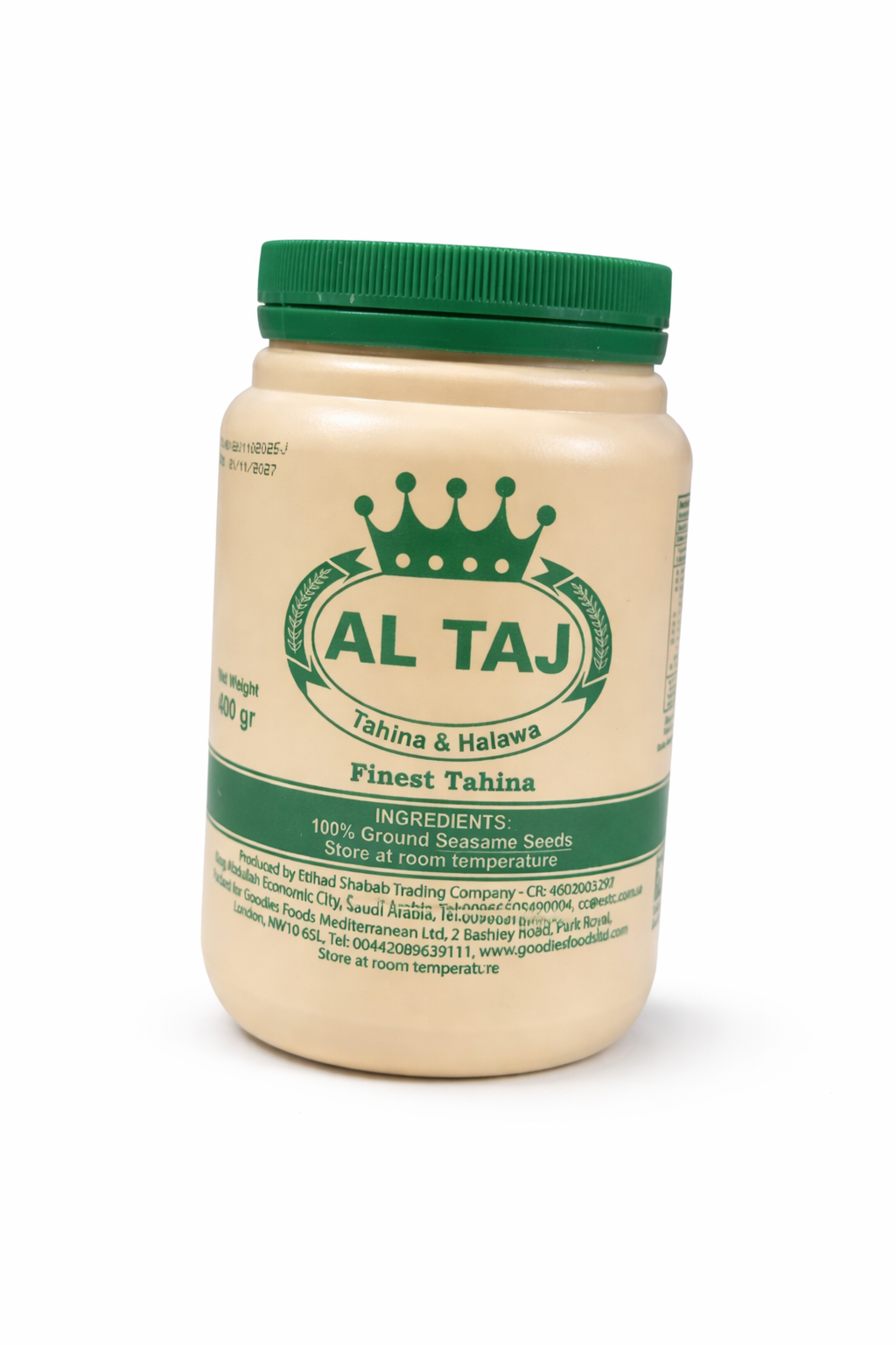 AL TAJ Tahina 400g Pure Sesame Paste
