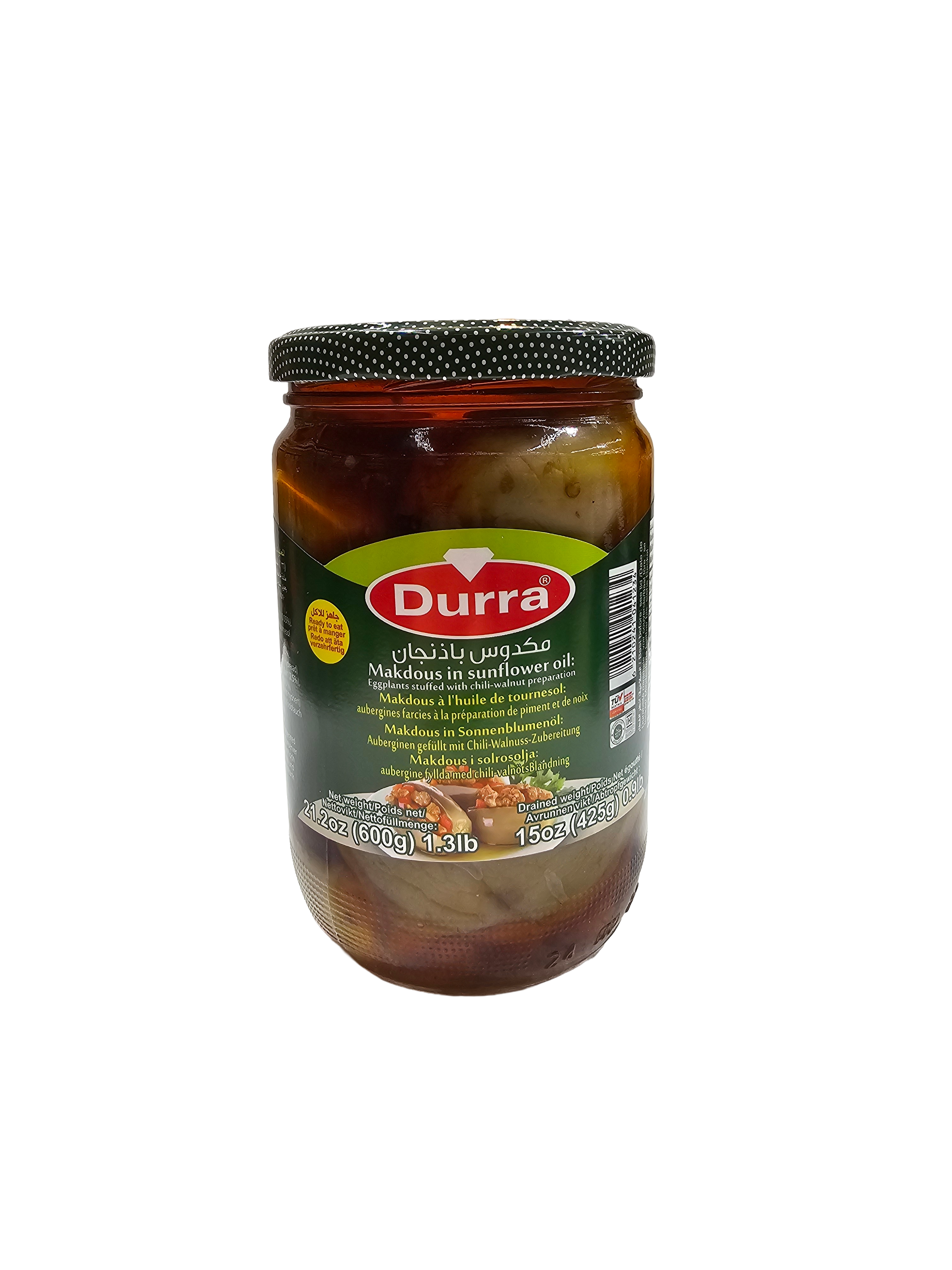 Durra Makdous in Sunflower Oil 600g Jar
