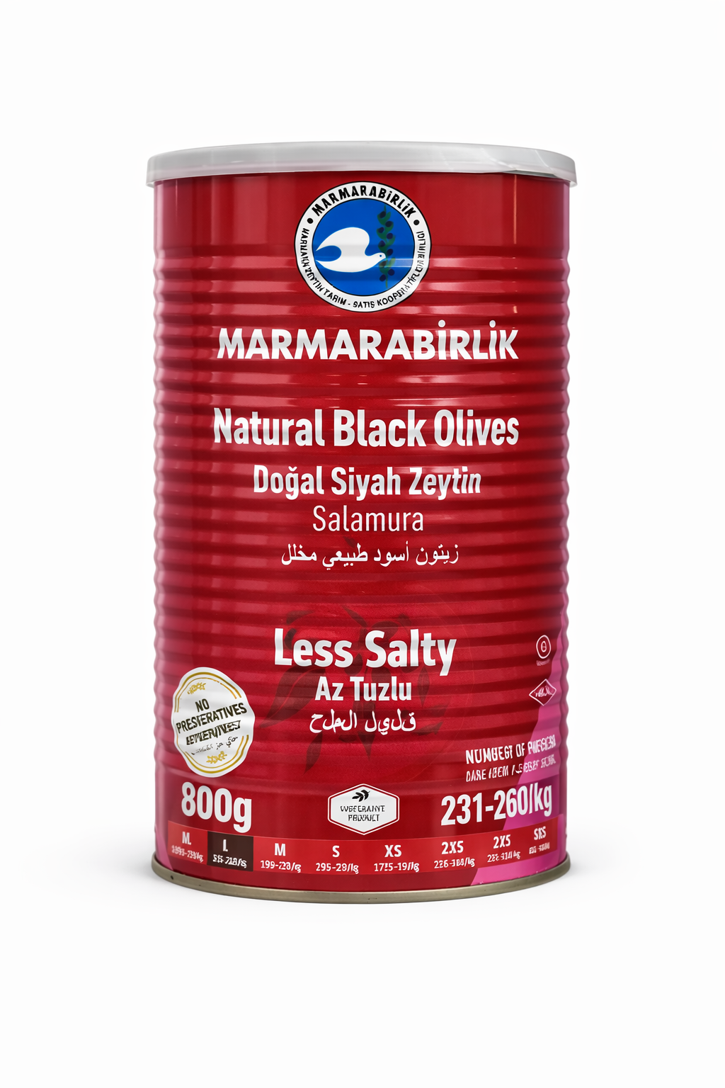 MARMARABIRLIK Natural Black Olives 800g Jar