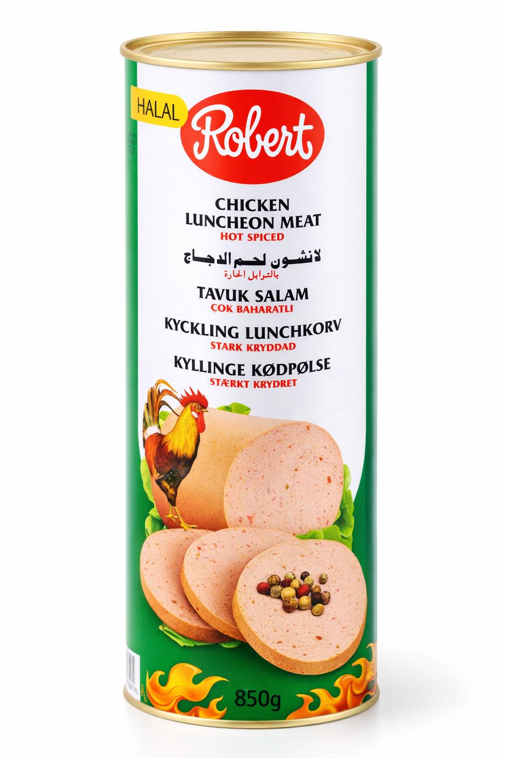 Robert Chicken Luncheon Meat Hot Spiced 850g