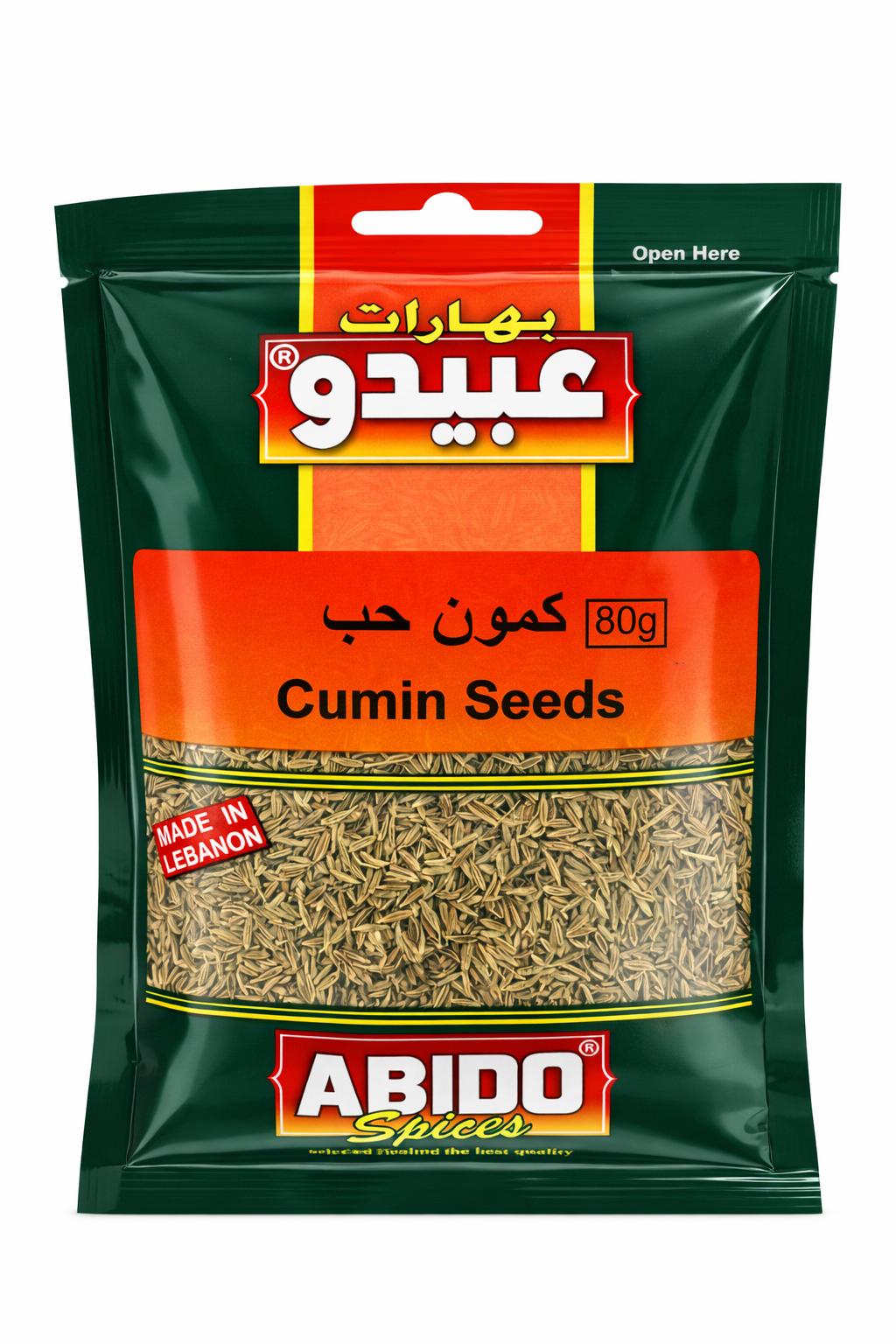 Abido Spices Cumin Seeds 80g – Whole Cumin for Cooking