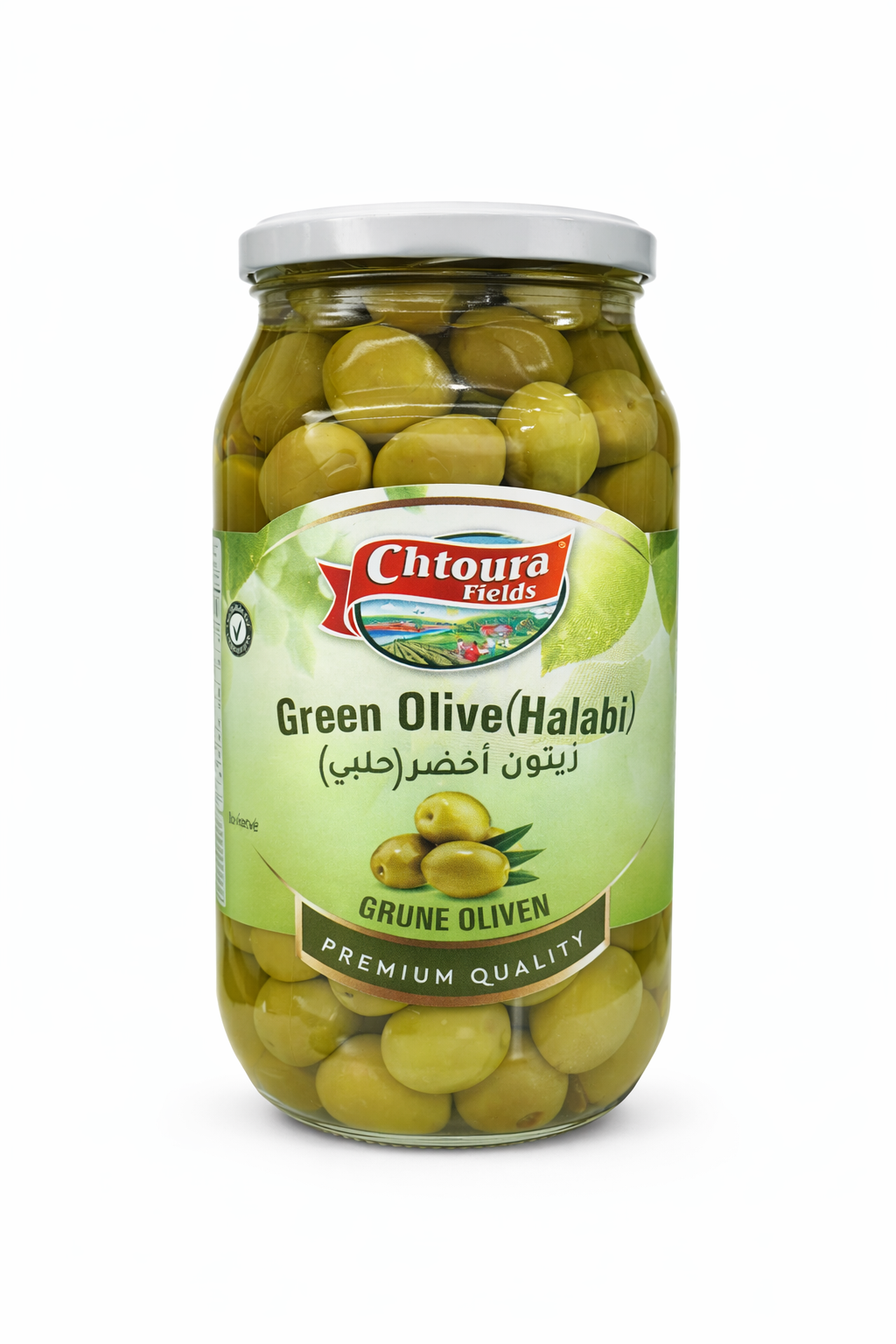 Chtoura Green Olives Halabi 1450g Jar