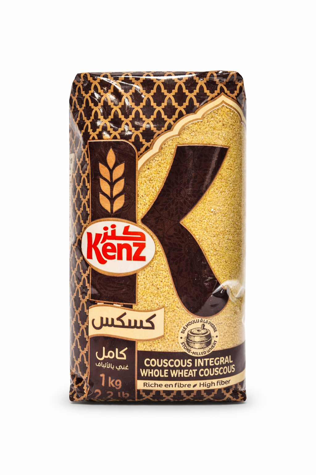 Kenz Whole Wheat Couscous 1kg Healthy Grain