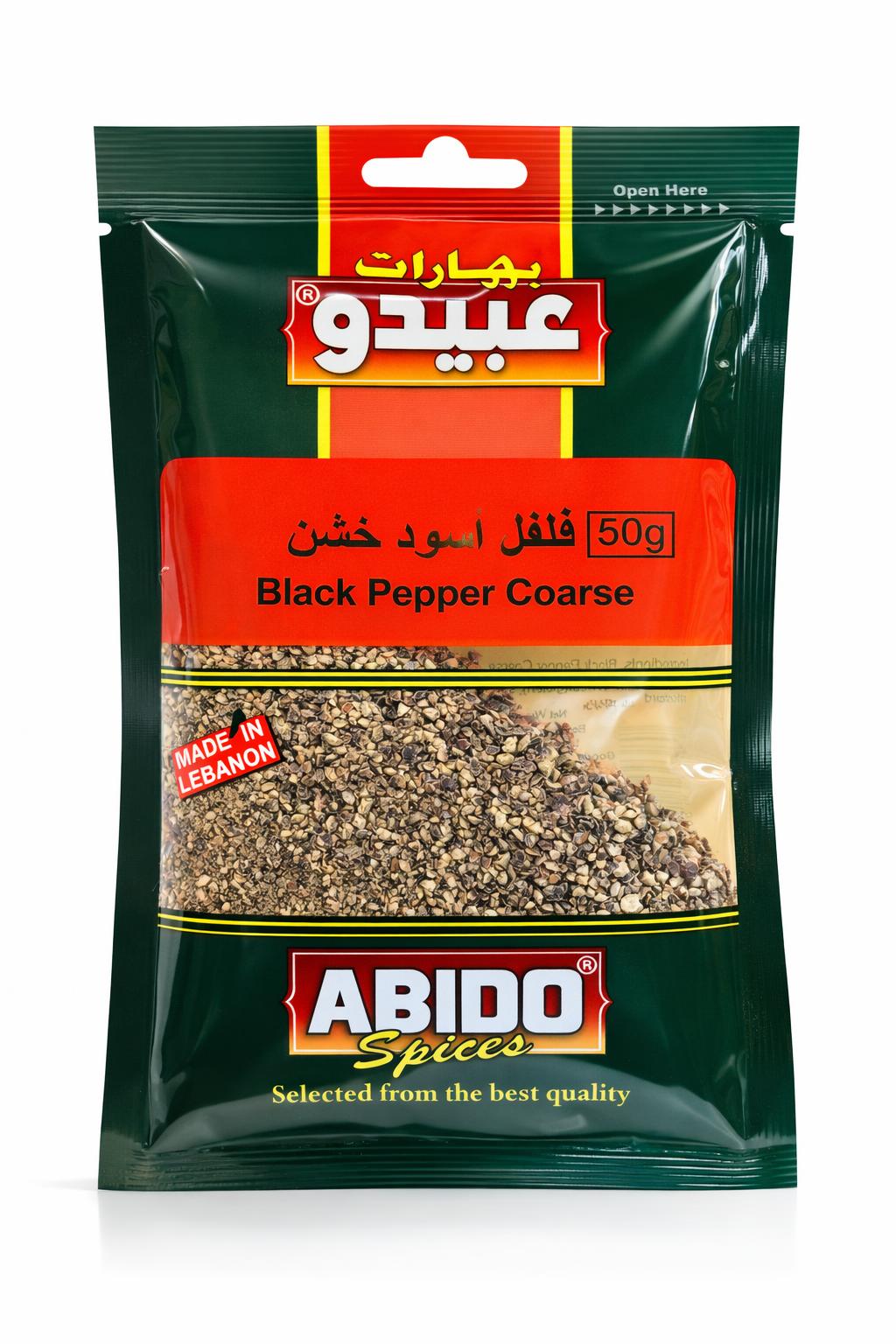 Abido Black Pepper Coarse 50g – Bold Premium Seasoning