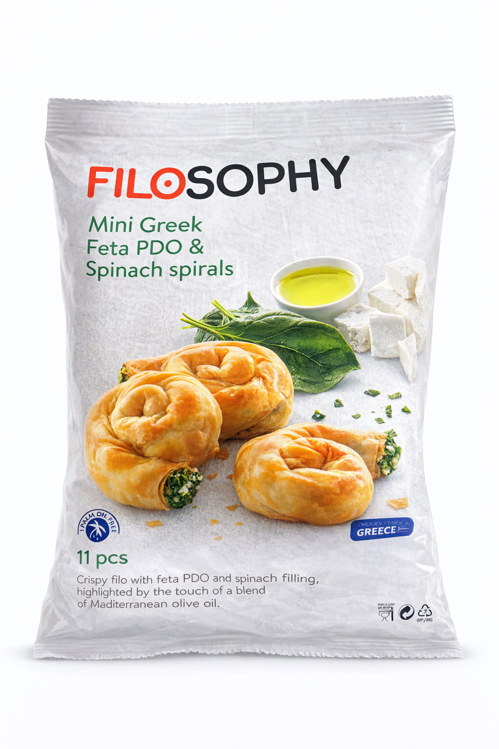 Filosophy Mini Greek Feta PDO & Spinach Spirals 300g