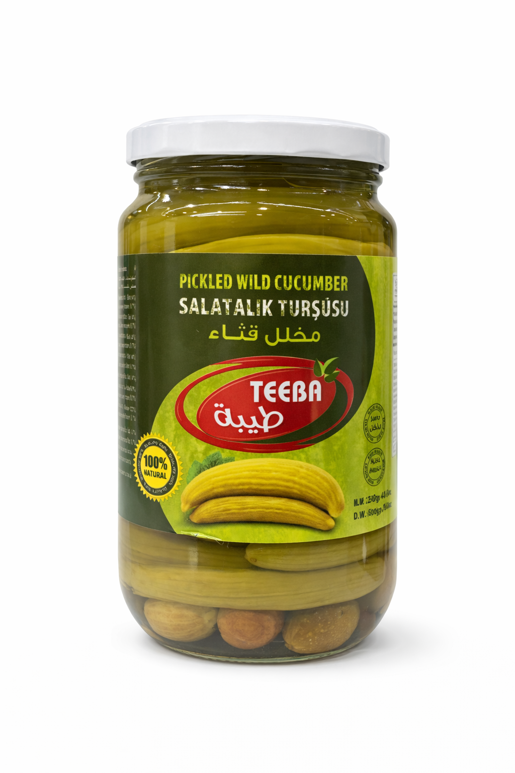 Teeba Pickled Wild Cucumber 640g Glass Jar