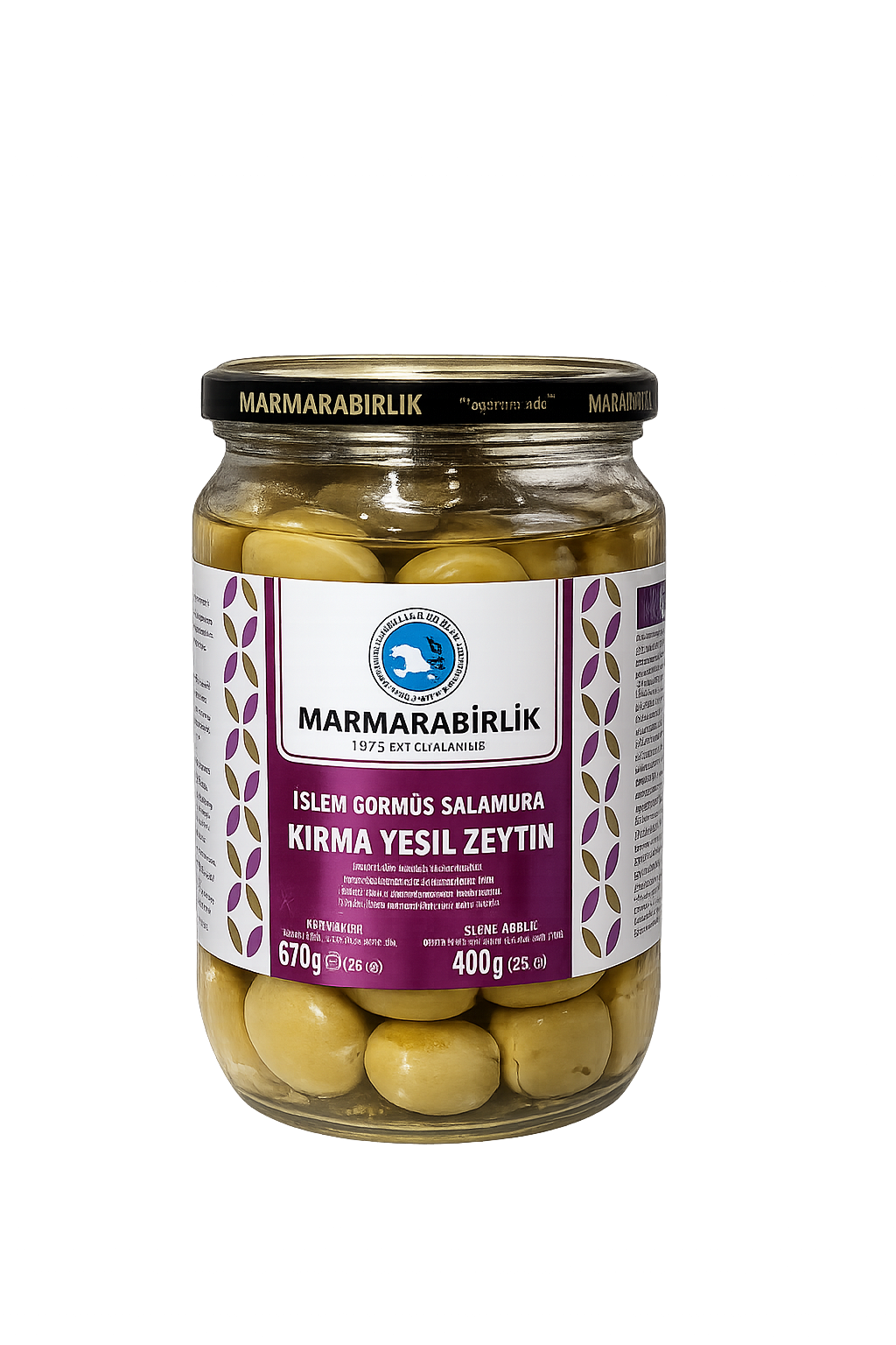 MARMARABIRLIK Kirma Cracked Green Olives 670g