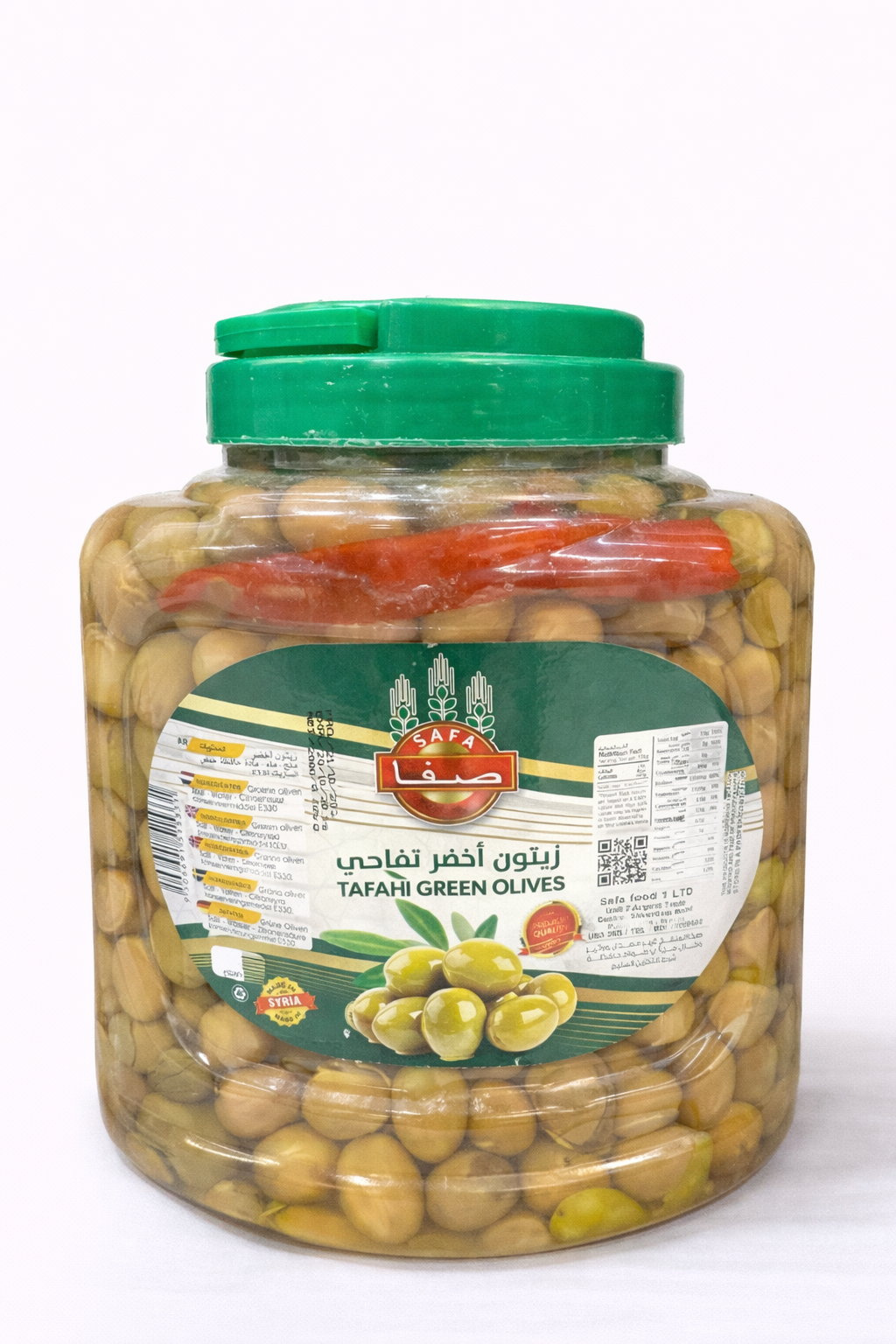 Safa Tafahi Green Olives 3200g Jar