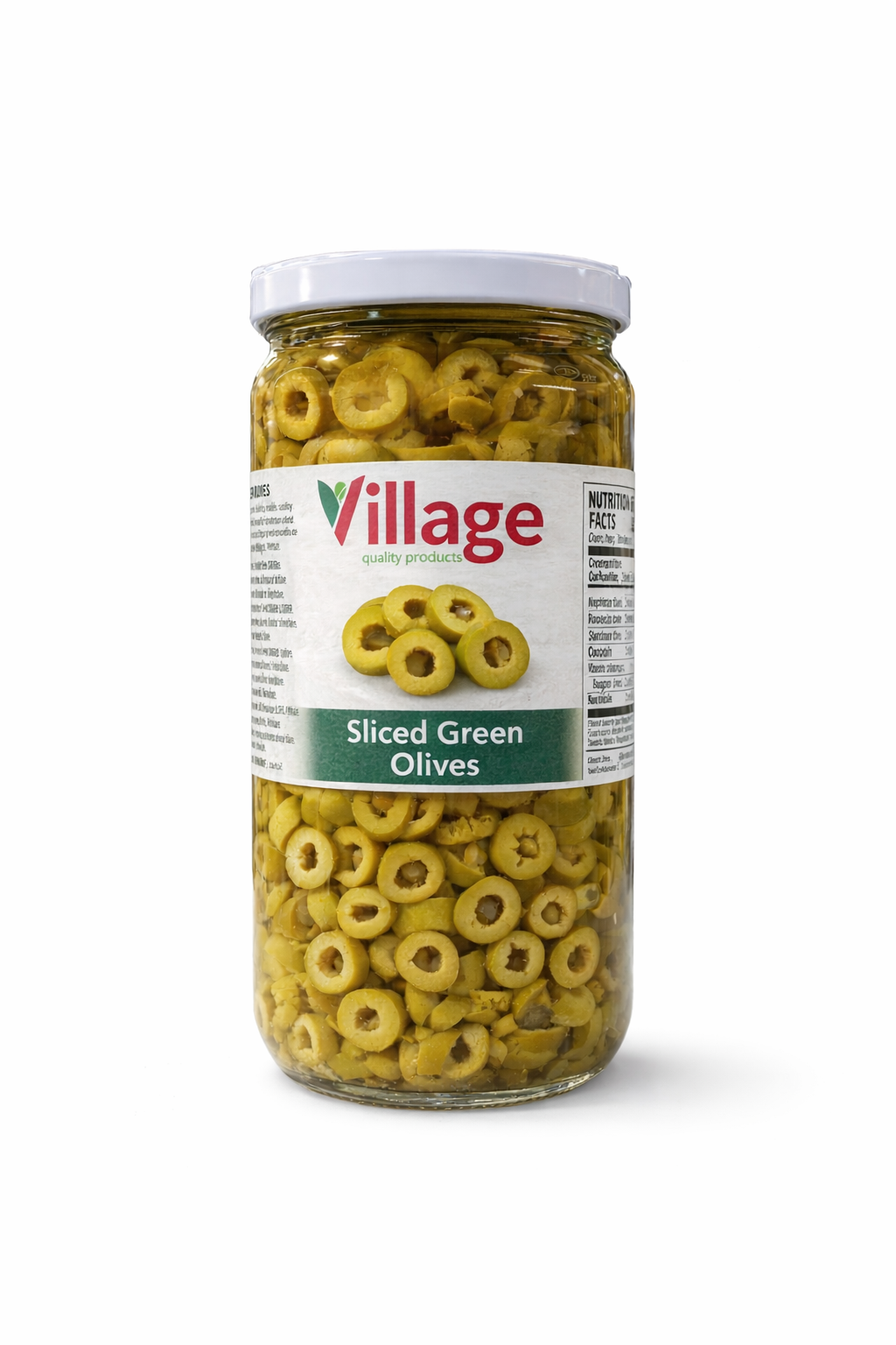 Village Sliced Green Olives 680g Jar